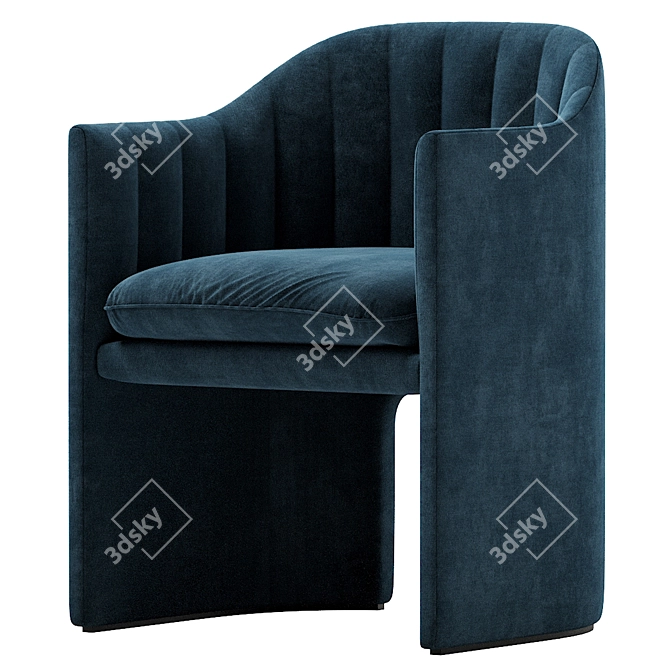 Sleek Modern Dining Chair Set 3D model image 1