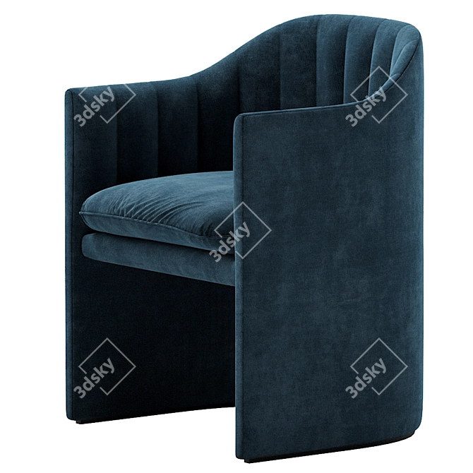 Sleek Modern Dining Chair Set 3D model image 2