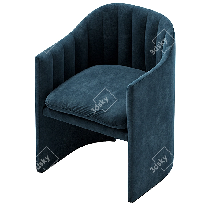 Sleek Modern Dining Chair Set 3D model image 6
