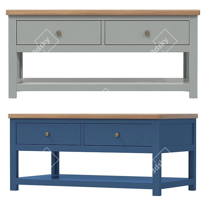 Elegant Blue Ash Wood Table 3D model image 2