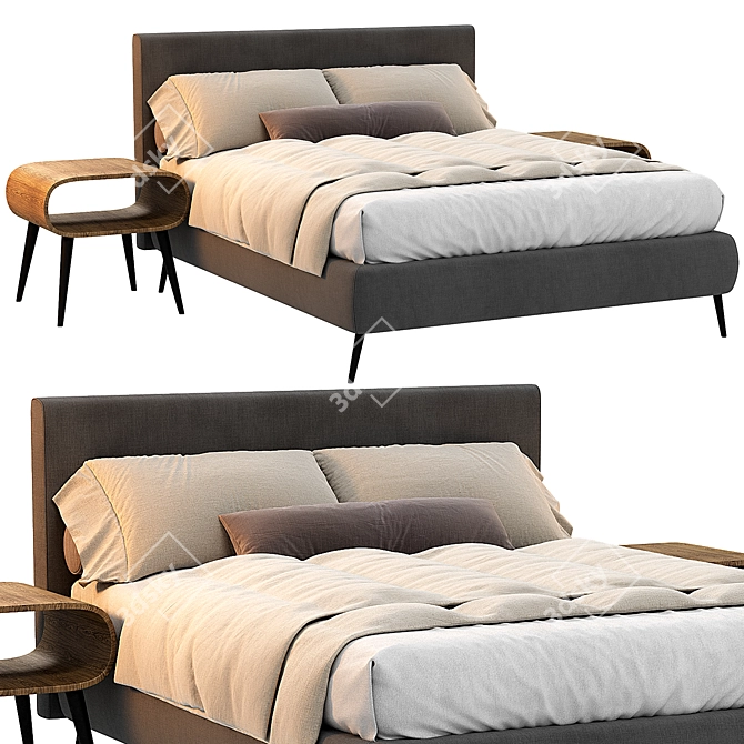 Sleek Twils Dread Bed Design 3D model image 1