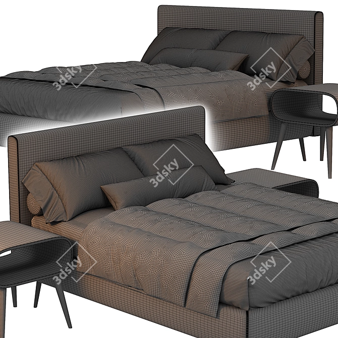 Sleek Twils Dread Bed Design 3D model image 5