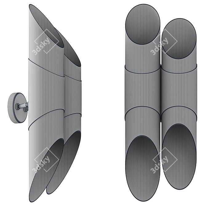 Elegant Bamboo Wall Sconce 3D model image 2