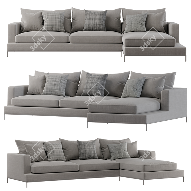 Modern Simena Sectional Sofa Design 3D model image 1