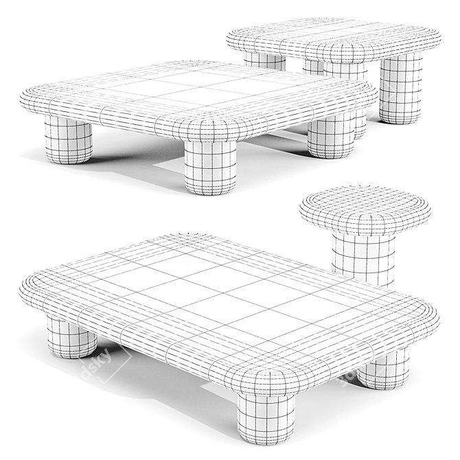 Mogg Bilbao Coffee Tables Set 3D model image 2