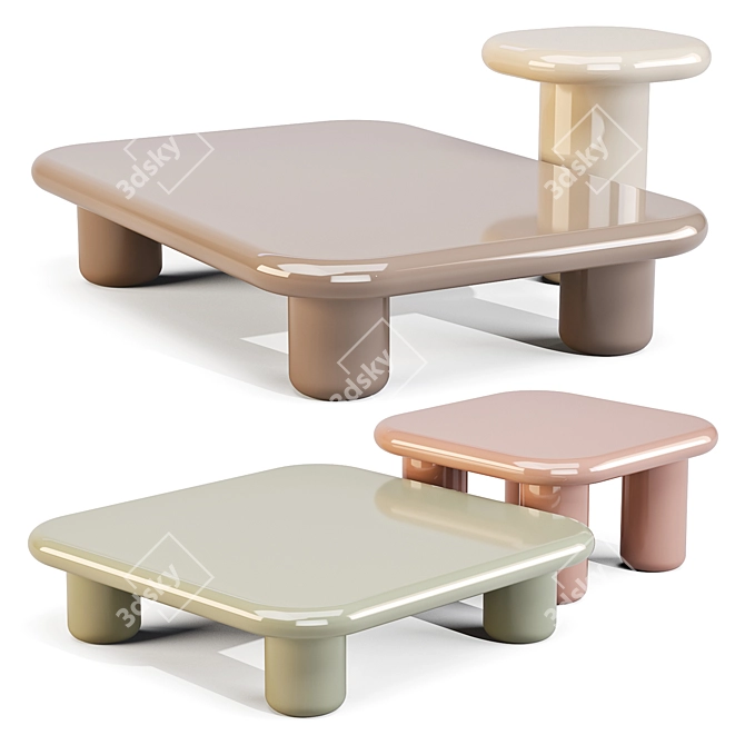 Mogg Bilbao Coffee Tables Set 3D model image 3
