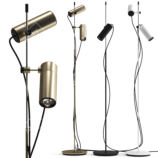 Focus Line Double Floor Lamp 3D model image 1