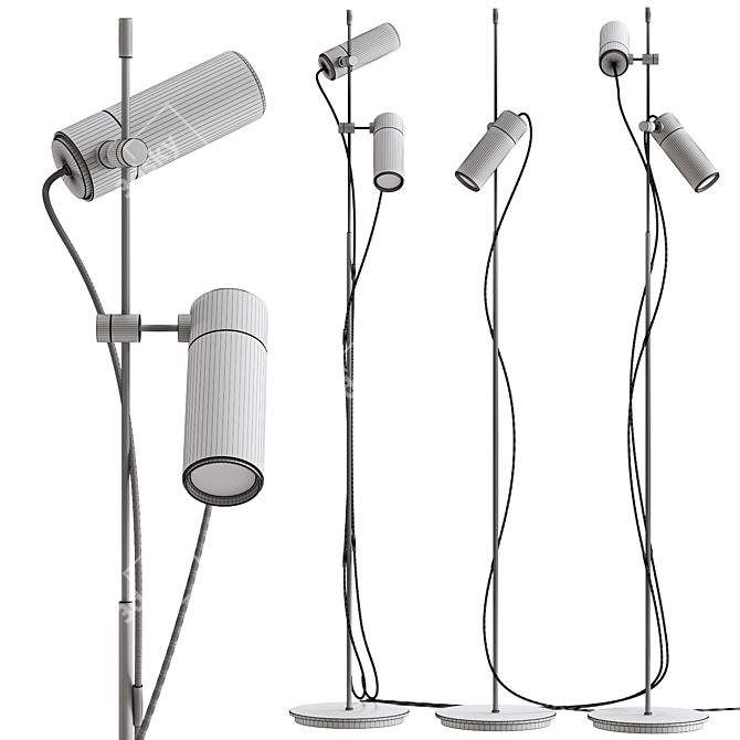 Focus Line Double Floor Lamp 3D model image 2