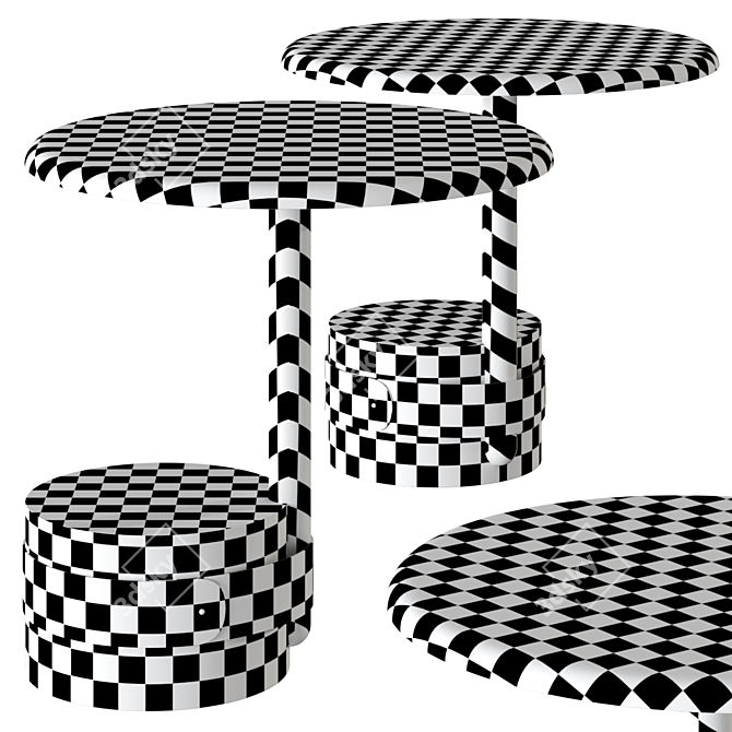 Mushroom Design Side Table, 3 Colors 3D model image 2
