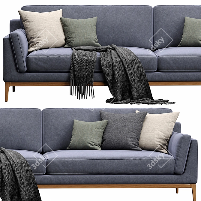 Modern Design 4-Seater Sofa Model 3D model image 5
