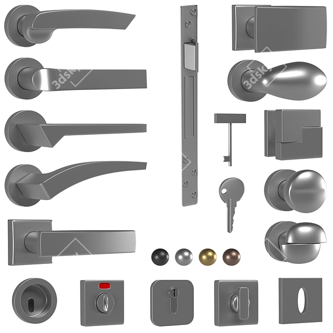 Corombo Titanium Door Handles 3D model image 2