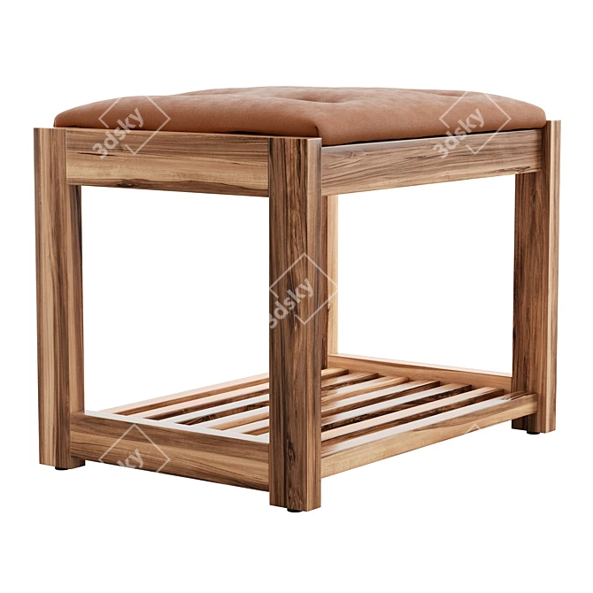 Baxter Leather Footstool: Relax in Style 3D model image 4