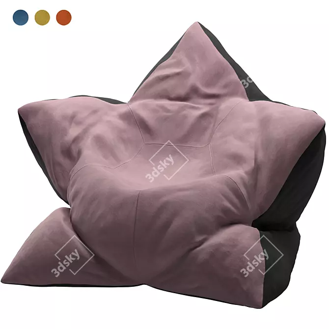 Rose Bean Bag Chair in Four Colors 3D model image 7