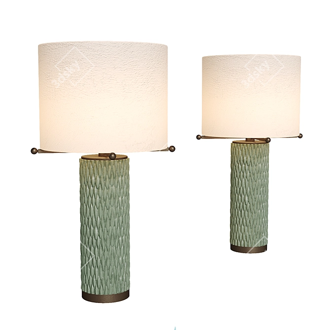 Luxury Sorbet Ceramic Metal Lamp 3D model image 1