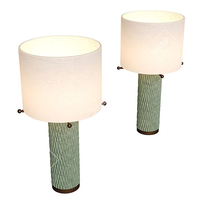 Luxury Sorbet Ceramic Metal Lamp 3D model image 3