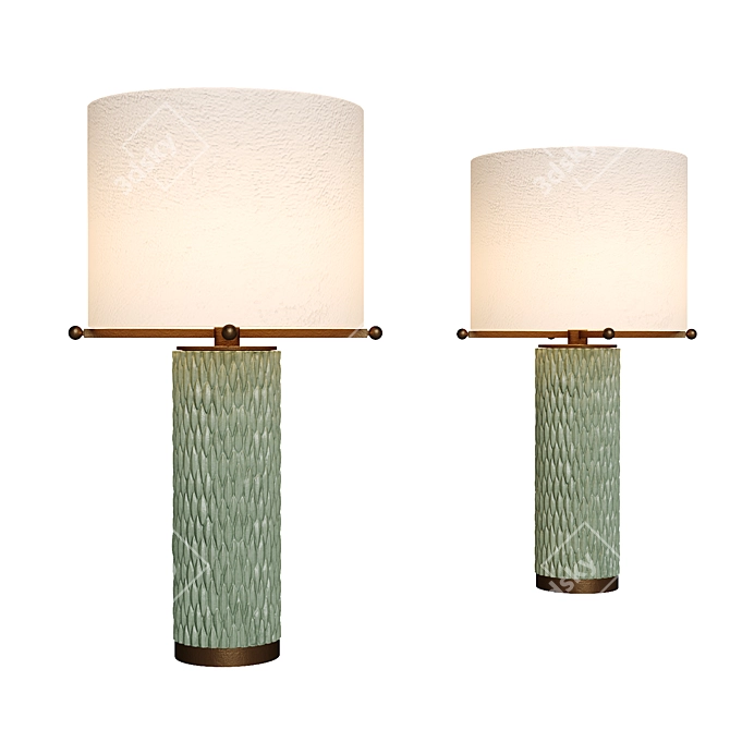 Luxury Sorbet Ceramic Metal Lamp 3D model image 4