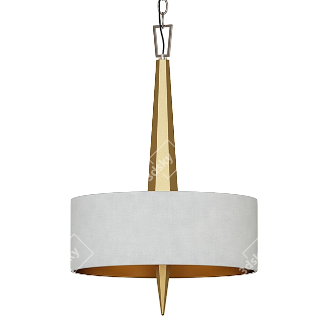 Gold 3-Light Chandelier: Beige Elegance"

(Russian Translation: "Золотая люстра с 3D model image 1