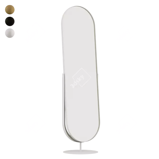 3-Color Metal Frame Mirror 3D model image 3