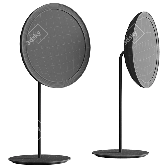Round Magnifying Illuminated Cosmetic Mirror 3D model image 2