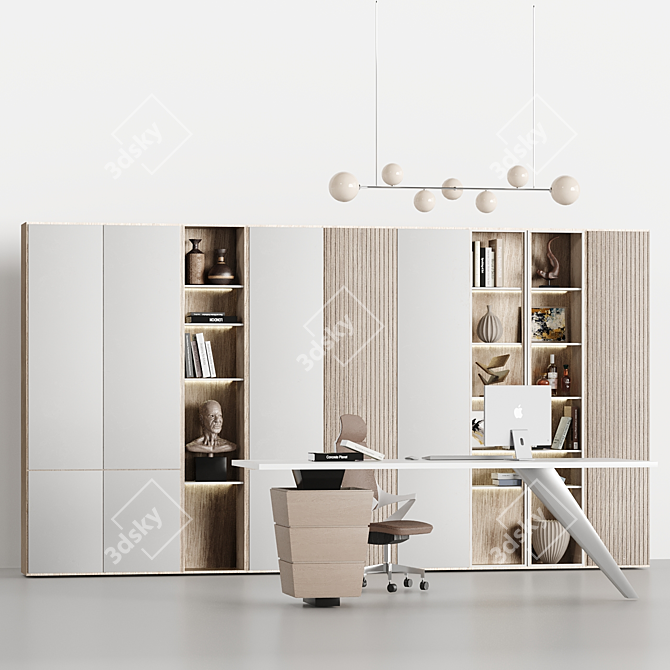Modern Office Furniture Set 4 3D model image 2