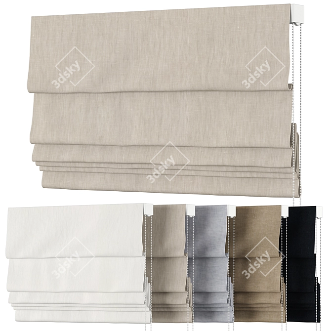 Heron Roman Curtains Set 3D model image 2
