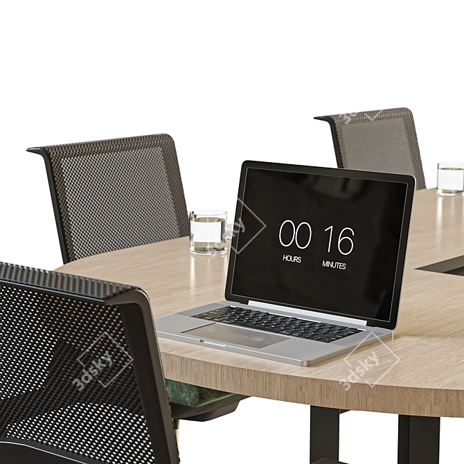 Modern Oval Conference Table 2015 3D model image 3