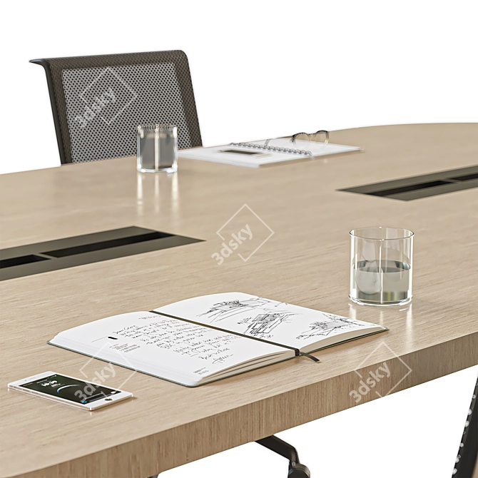 Modern Oval Conference Table 2015 3D model image 4