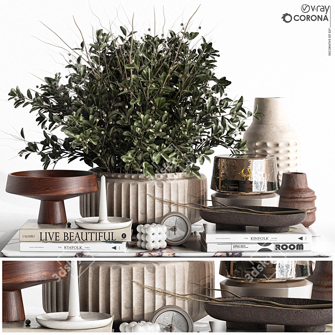 3D Decor Set with Renderers 3D model image 1