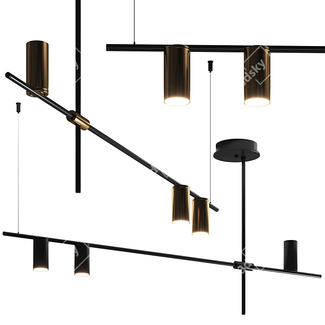 Tribes Linear Pendant Lamp Abad 3D model image 1