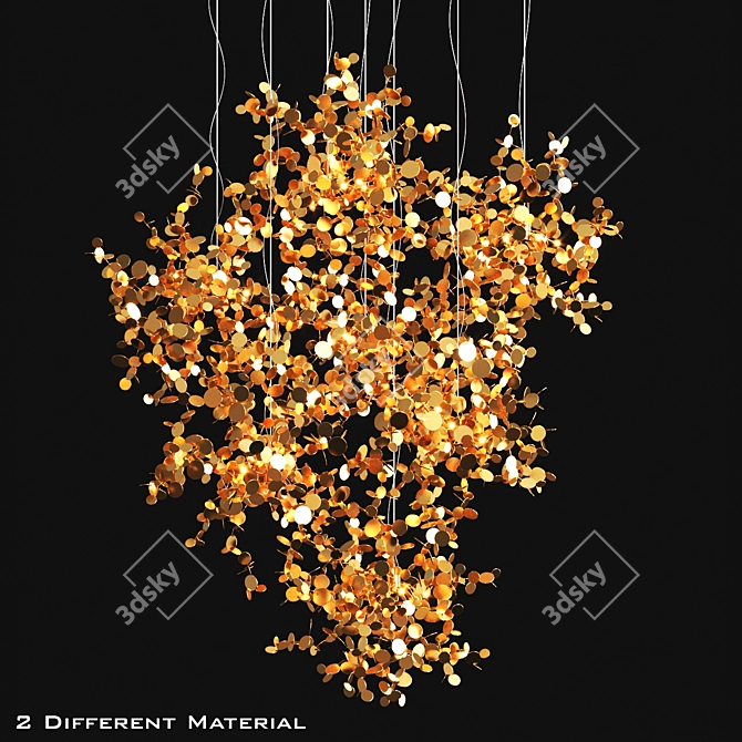 Argent Metal Pendant Light Fixture 3D model image 1