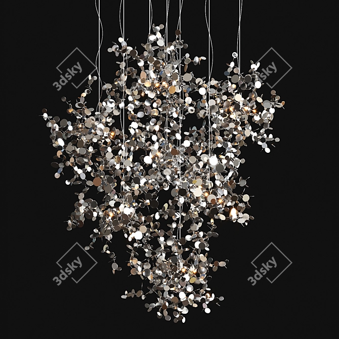 Argent Metal Pendant Light Fixture 3D model image 2