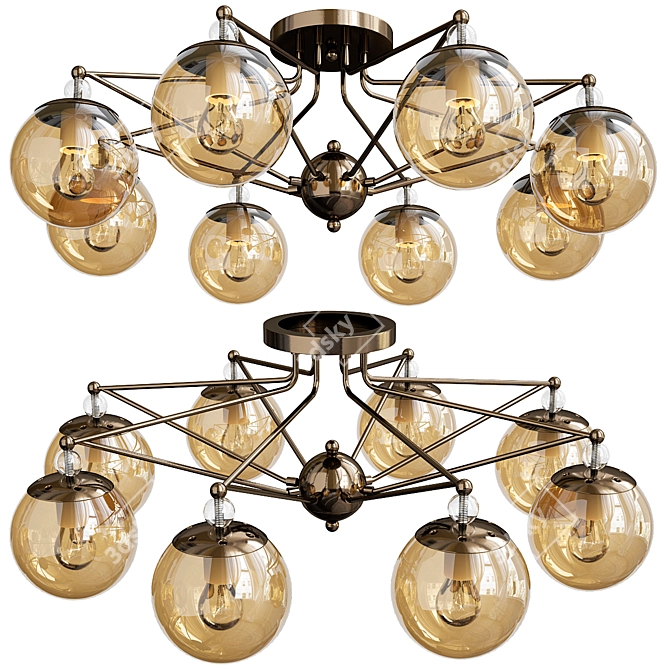 Modern Enigma Ceiling Light 3D model image 1