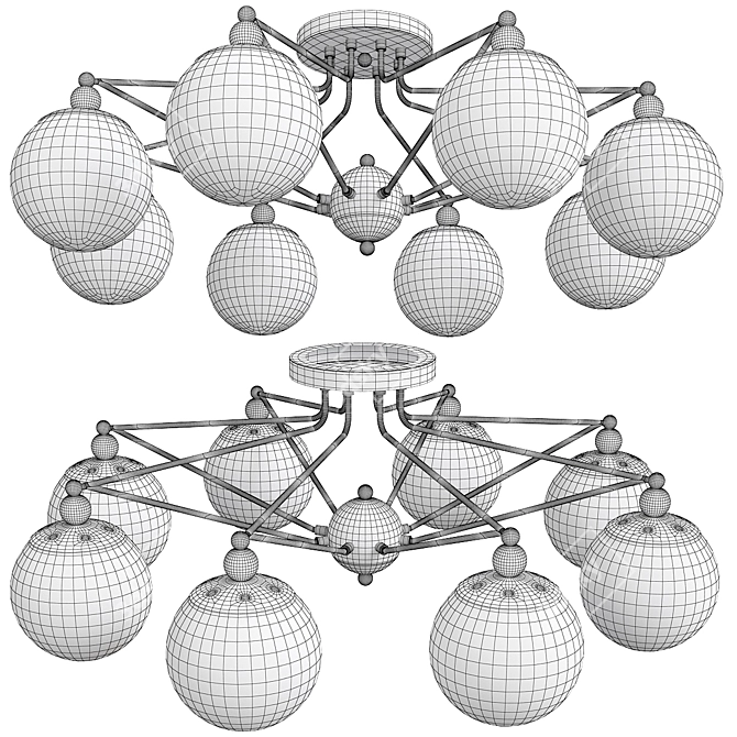 Modern Enigma Ceiling Light 3D model image 2