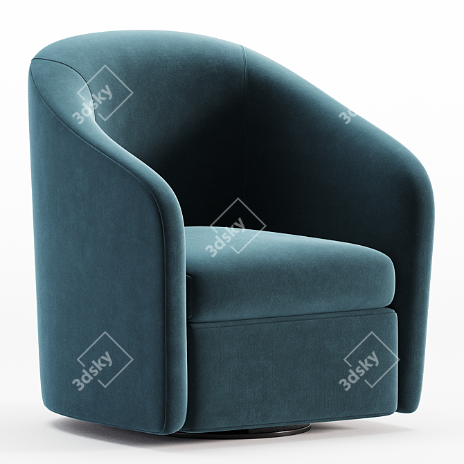 Sleek Swivel Barrel Chair 3D model image 2