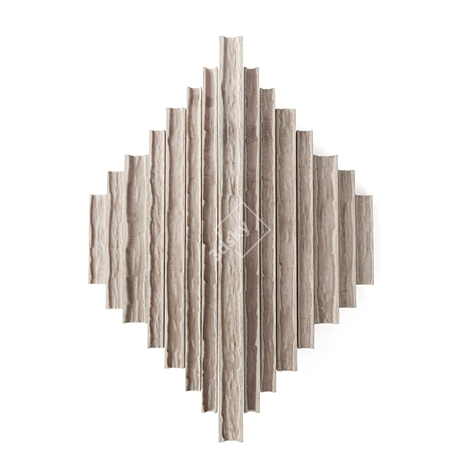 Geometric Wood Metal Wall Art 3D model image 3