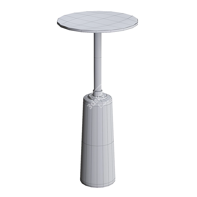 Modern Round Drink Table in White 3D model image 2