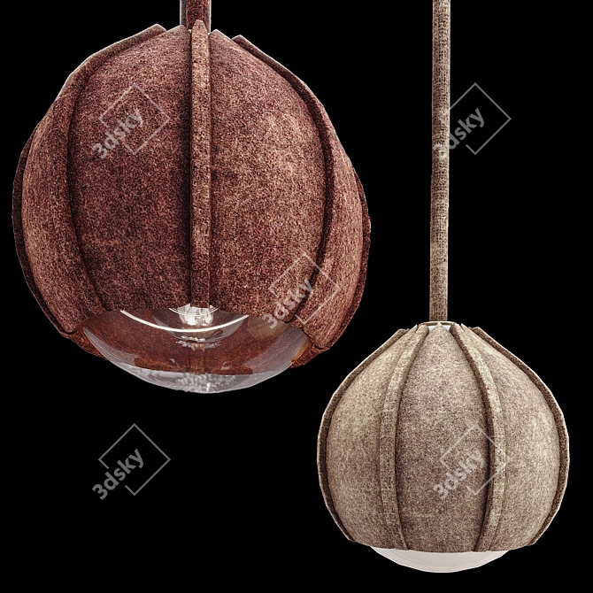 Luxury Leather Lamp for Interior 3D model image 4