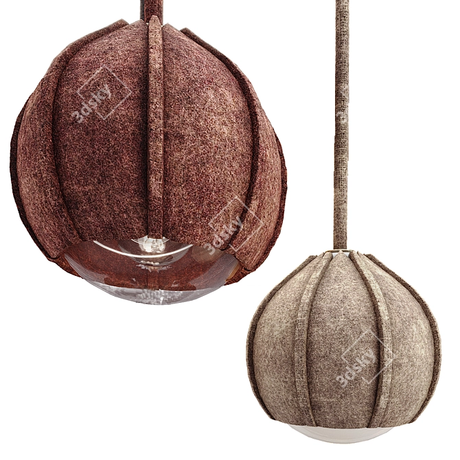 Luxury Leather Lamp for Interior 3D model image 5