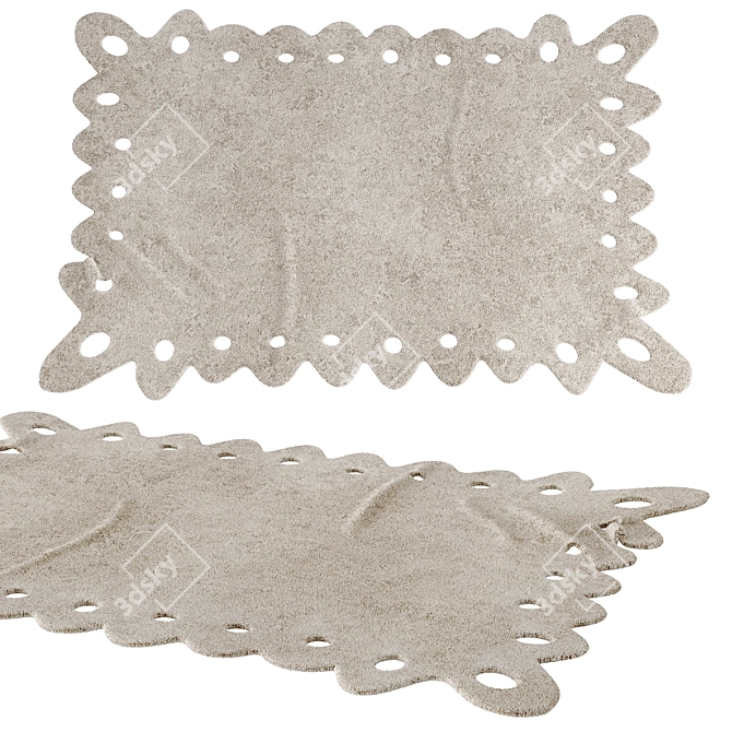 Lorena Canals Lace Cream Rug 3D model image 1