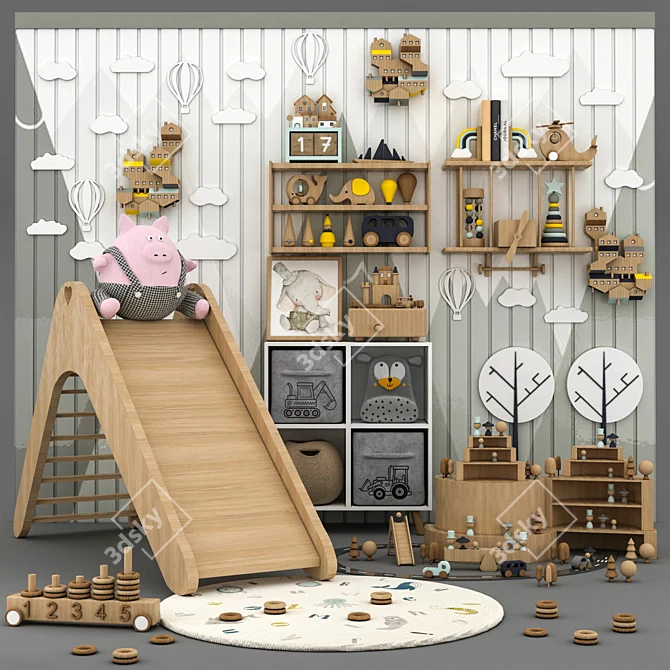 Multifunctional Toy and Furniture Set 3D model image 1