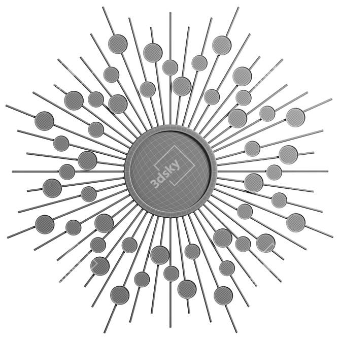 Radiant Starburst Mirror 3D model image 2
