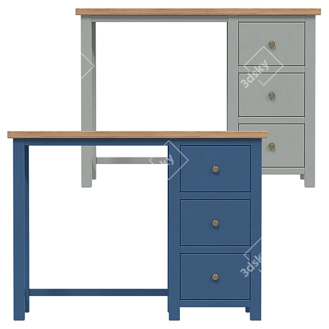 Elegant Writer's Desk Jules Verne 3D model image 1