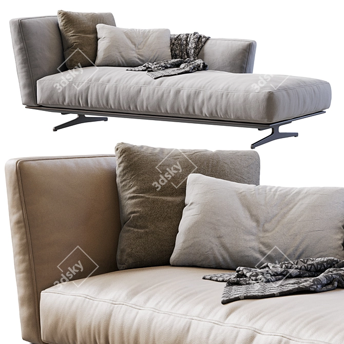 Modern Flexform Evergreen Longue Design 3D model image 5