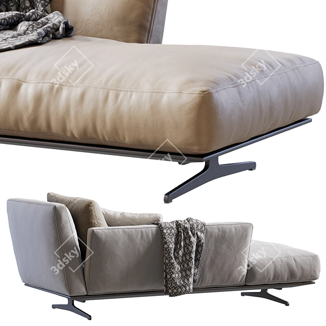 Modern Flexform Evergreen Longue Design 3D model image 7