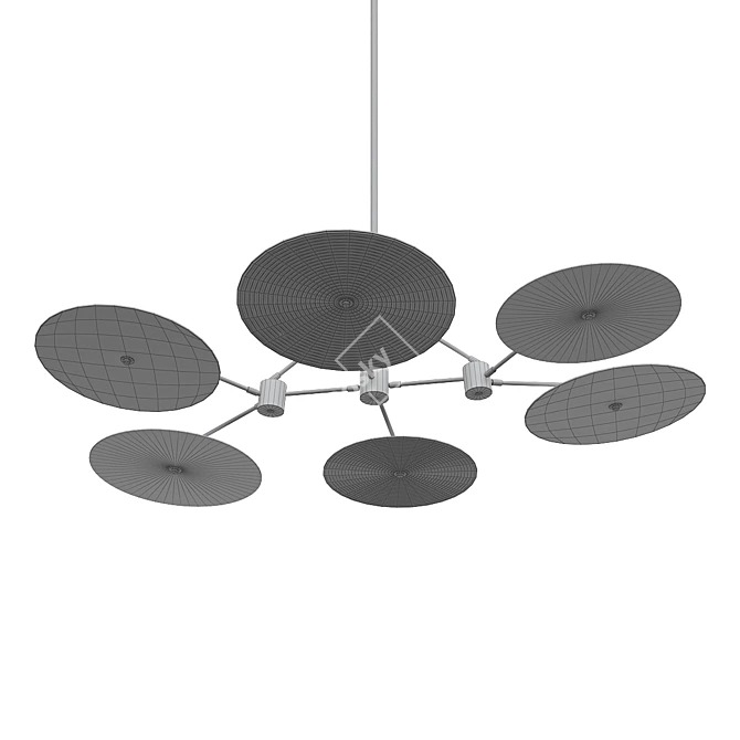 Stellar Six-Light Chandelier 3D model image 2