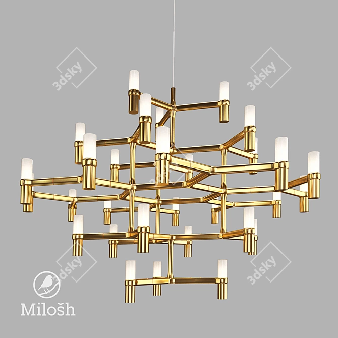 Elegant Tendence Chandelier Gold 3D model image 1