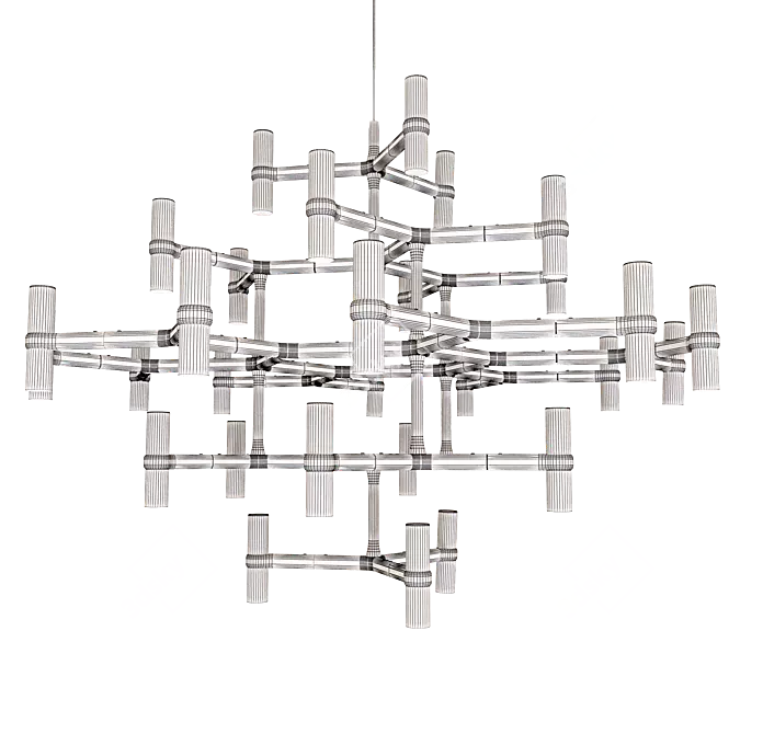 Elegant Tendence Chandelier Gold 3D model image 2