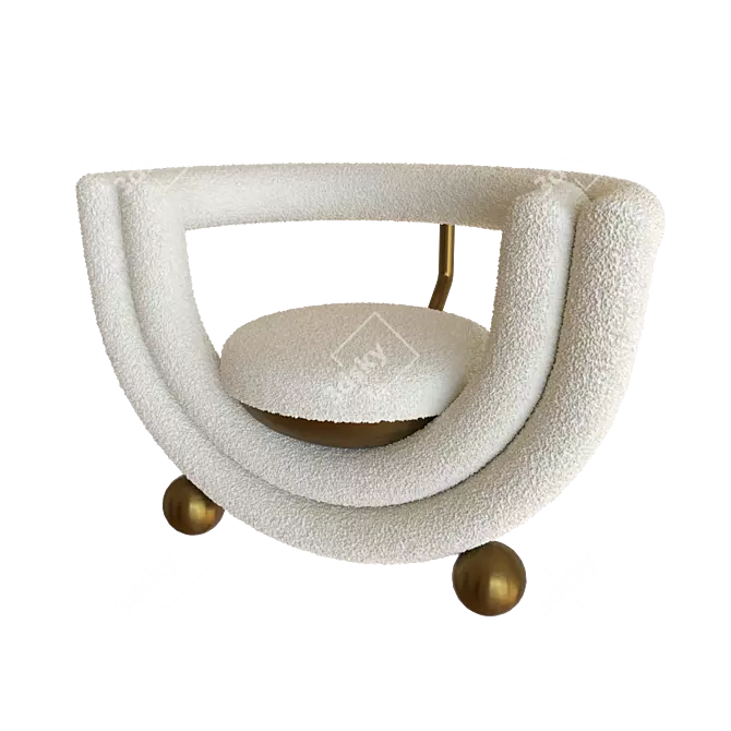 Bongo 44.7712 Beige Bronze Chair 3D model image 1