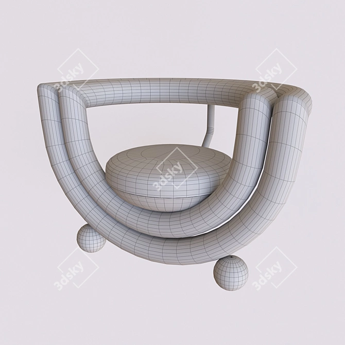 Bongo 44.7712 Beige Bronze Chair 3D model image 2