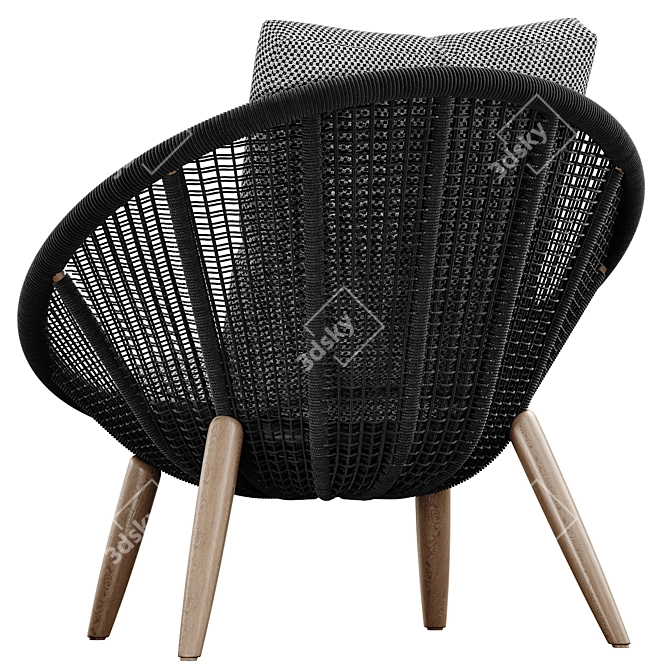 Modern Minimalist Cord Armchair in Millimeters 3D model image 2